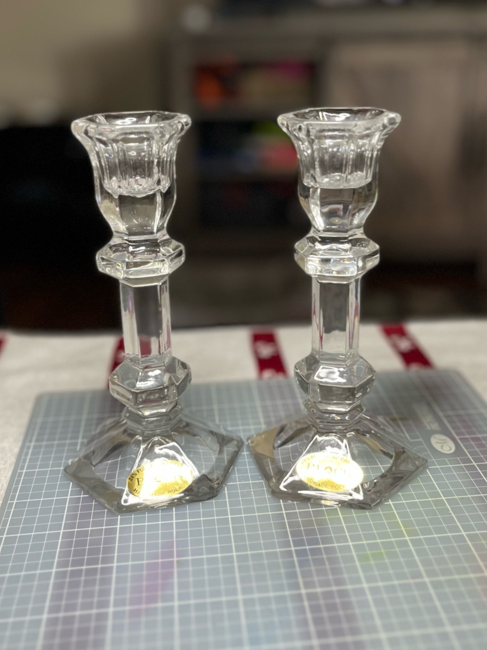Block Brand - 24% Full Lead Crystal Candlestick Holders